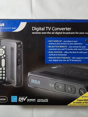 RCA Digital TV Converter Box - Black/Gray